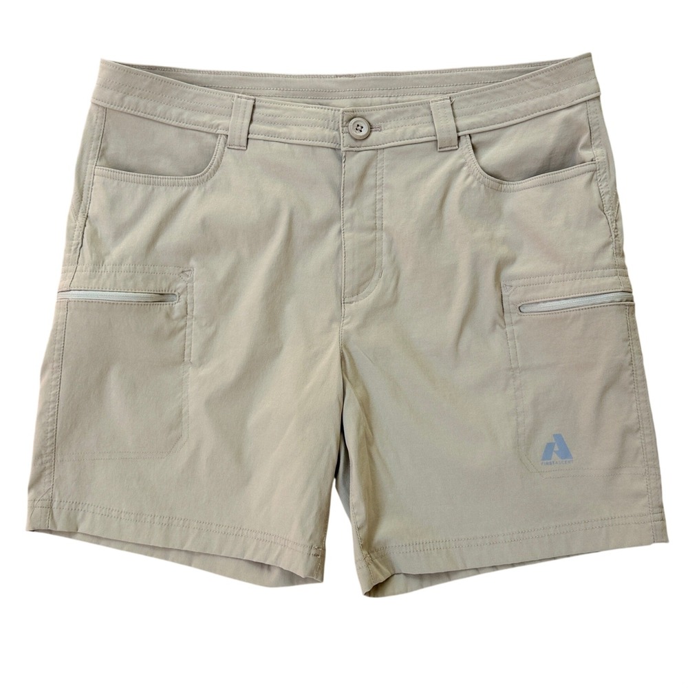 Eddie Bauer First Ascent Womens 14 Tan Hiking Cargo Shorts Quick Dry Stretch